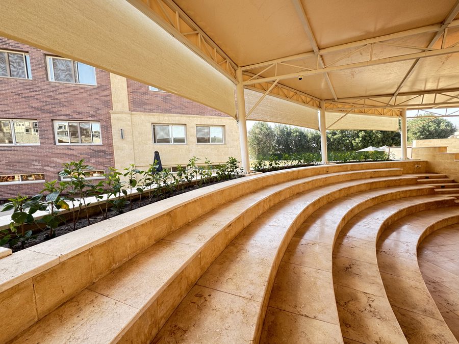 The open-air amphitheatre at Evolution International School