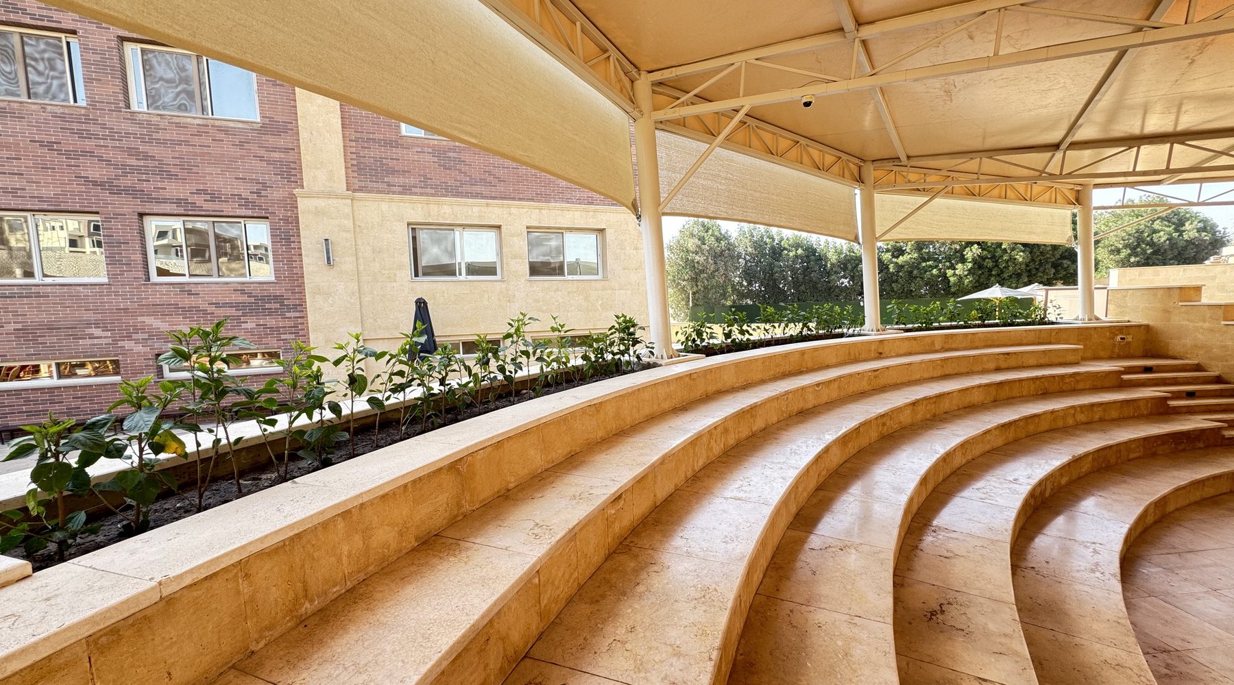 The open-air amphitheatre at Evolution International School